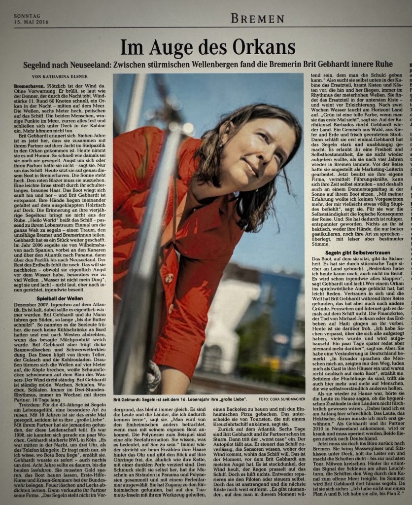 Artikel (c) Weser Kurier 15.05.2016