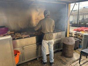 Grillstation an der Markthalle