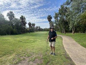 Schöner Platz mit Palmen