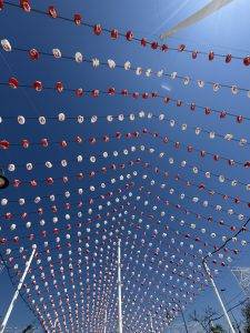 Lampions unter blauem Himmel Weiter nach Sanlucar de Barrameda