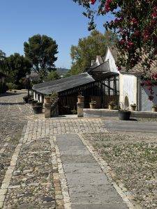 Gepflasterter Weg am Blumenhaus Historisches Werksgelände
