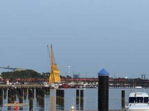 Am Abend mit Beleuchtung