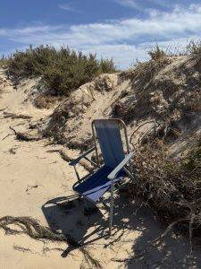 Klappstuhl ausgegraben