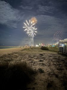 Feuerwerk am Strand