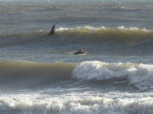 Die Surfer sind auch unterwegs