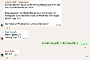 Tippergebnisse vor dem Spiel