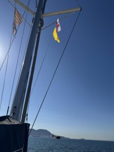 Neue Gastlandflagge und Q-Flagge gesetzt