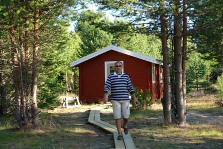 Axel auf dem Catwalk vor der Sauna