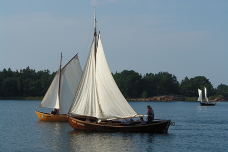 Regatta mit alten Fischerbooten	